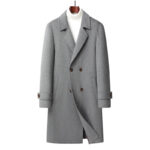 Men's Cashmere Coat, Double-Sided, Woolen Coat 9105 Gray