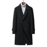 Men's Cashmere Coat, Double-Sided, Woolen Coat 9105 black