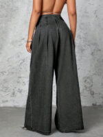 Women's denim trousers, High-waisted wide-leg jean 2610 #-05